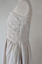 DISSH Natural Lexi Strapless Linen Midi Dress Size 14