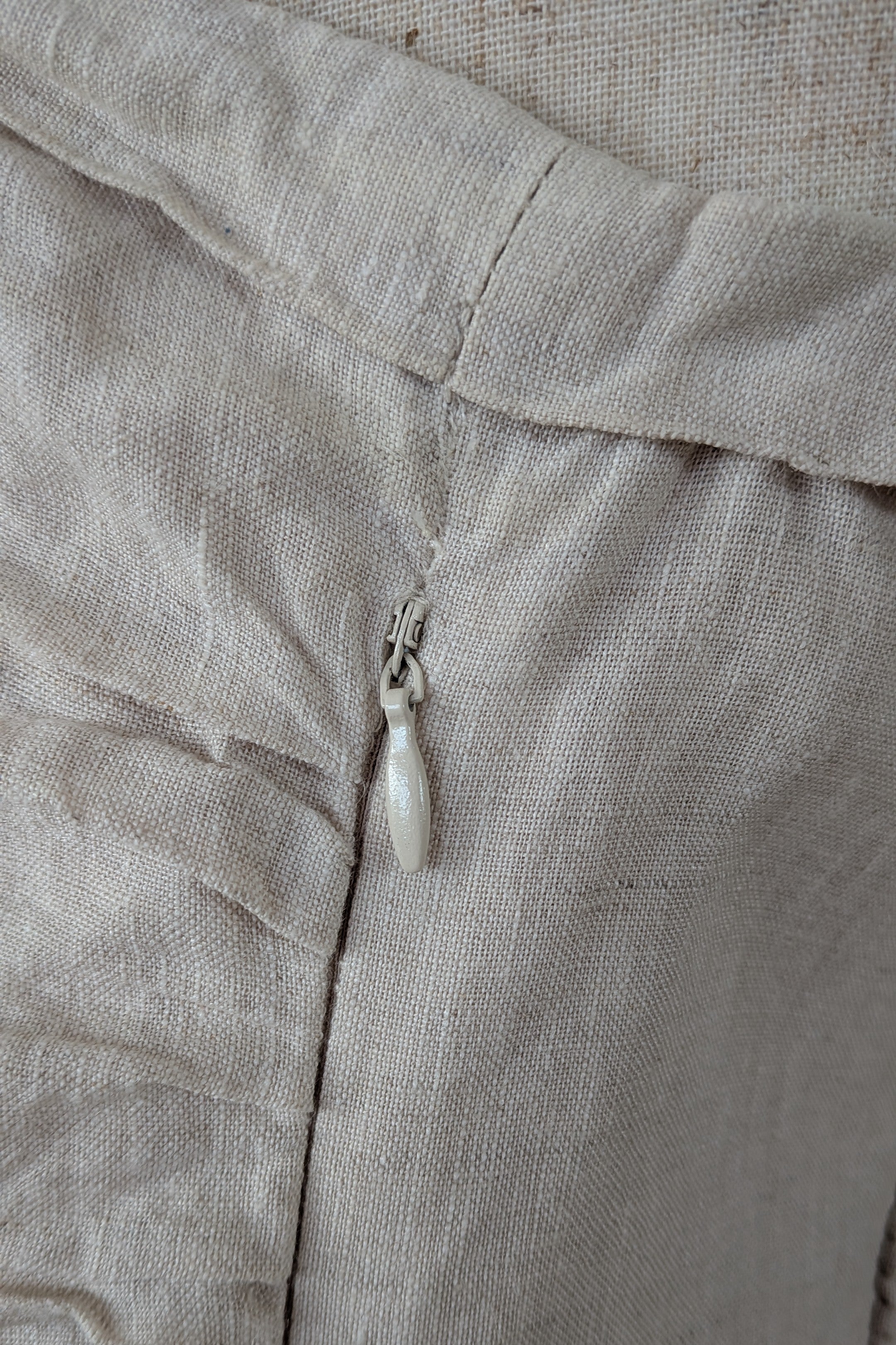 DISSH Natural Lexi Strapless Linen Midi Dress Size 14