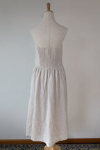 DISSH Natural Lexi Strapless Linen Midi Dress Size 14