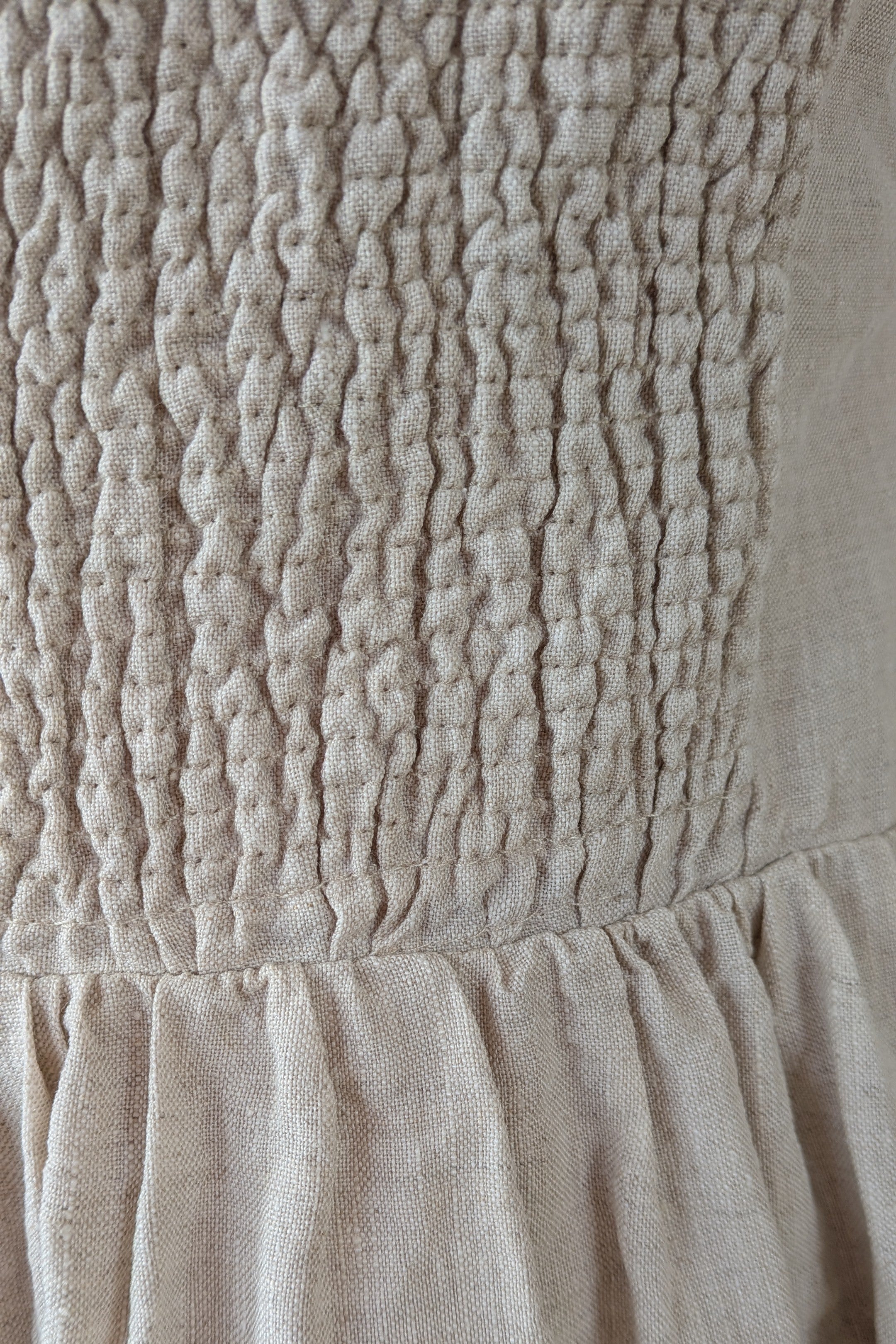 DISSH Natural Lexi Strapless Linen Midi Dress Size 14