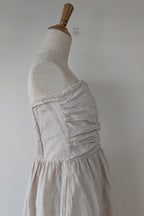 DISSH Natural Lexi Strapless Linen Midi Dress Size 14
