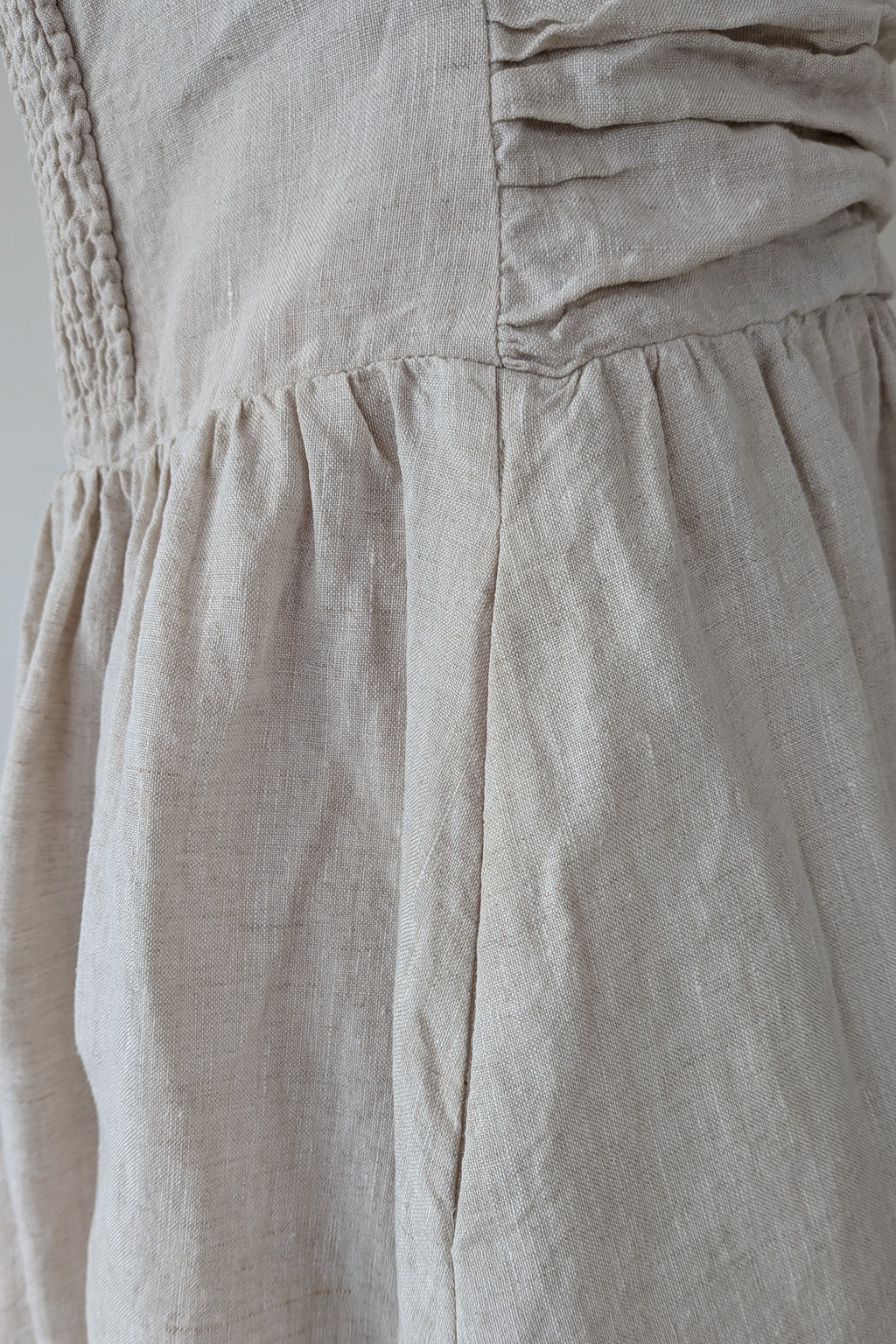 DISSH Natural Lexi Strapless Linen Midi Dress Size 14