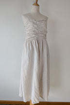 DISSH Natural Lexi Strapless Linen Midi Dress Size 14