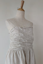 DISSH Natural Lexi Strapless Linen Midi Dress Size 14