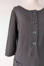 Made590 Charcoal Micro Dot Mod Shift Dress Size M