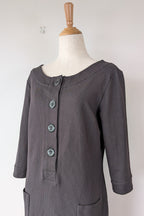 Made590 Charcoal Micro Dot Mod Shift Dress Size M