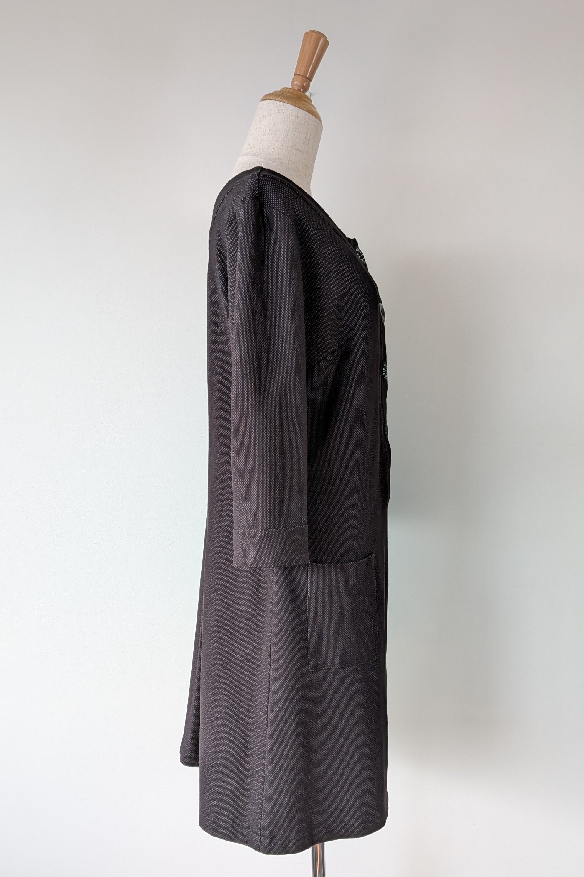 Made590 Charcoal Micro Dot Mod Shift Dress Size M