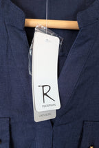 Rockmans Navy Linen Blend Utility Shirt Size 12 BNWT RRP $39.99