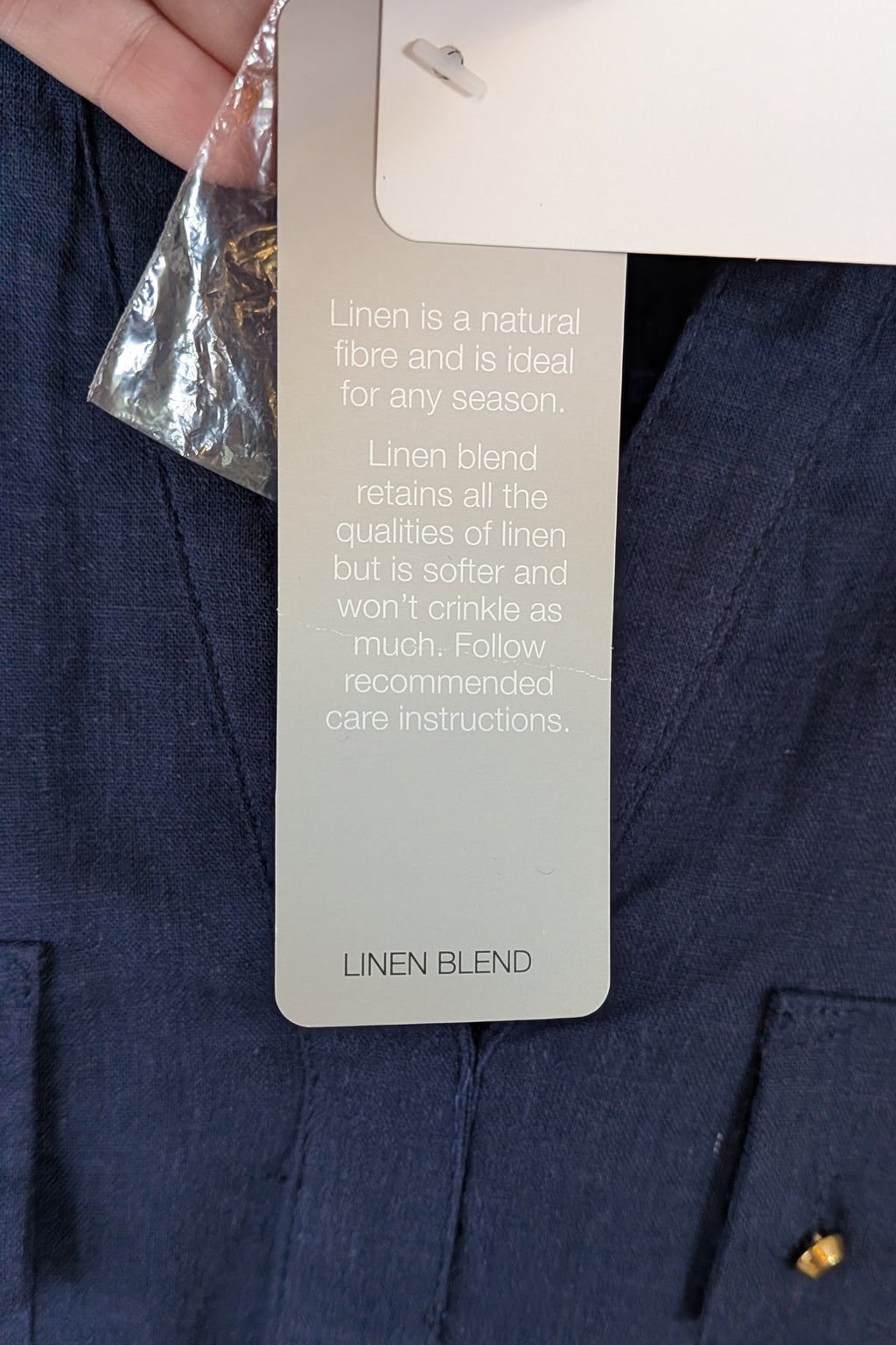 Rockmans Navy Linen Blend Utility Shirt Size 12 BNWT RRP $39.99
