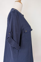 Rockmans Navy Linen Blend Utility Shirt Size 12 BNWT RRP $39.99