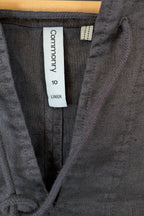 Commonry The Linen Short Sleeve Tunic Top in Black Size 10