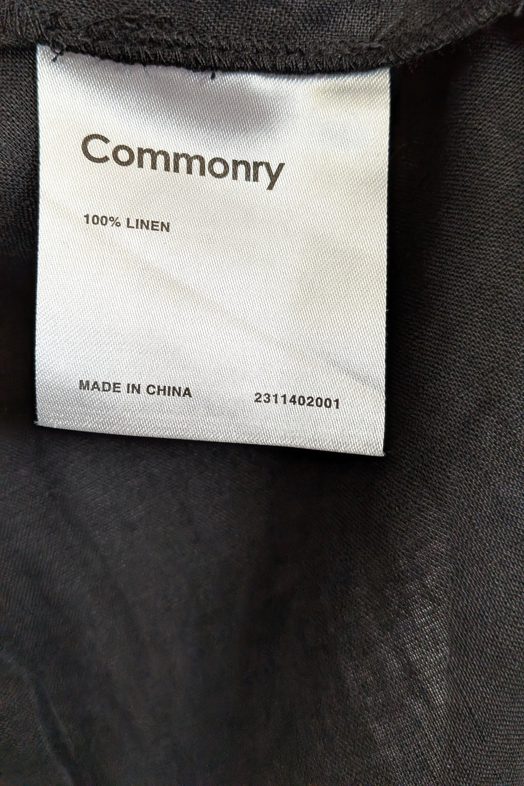 Commonry The Linen Short Sleeve Tunic Top in Black Size 10