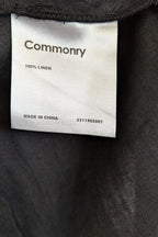 Commonry The Linen Short Sleeve Tunic Top in Black Size 10