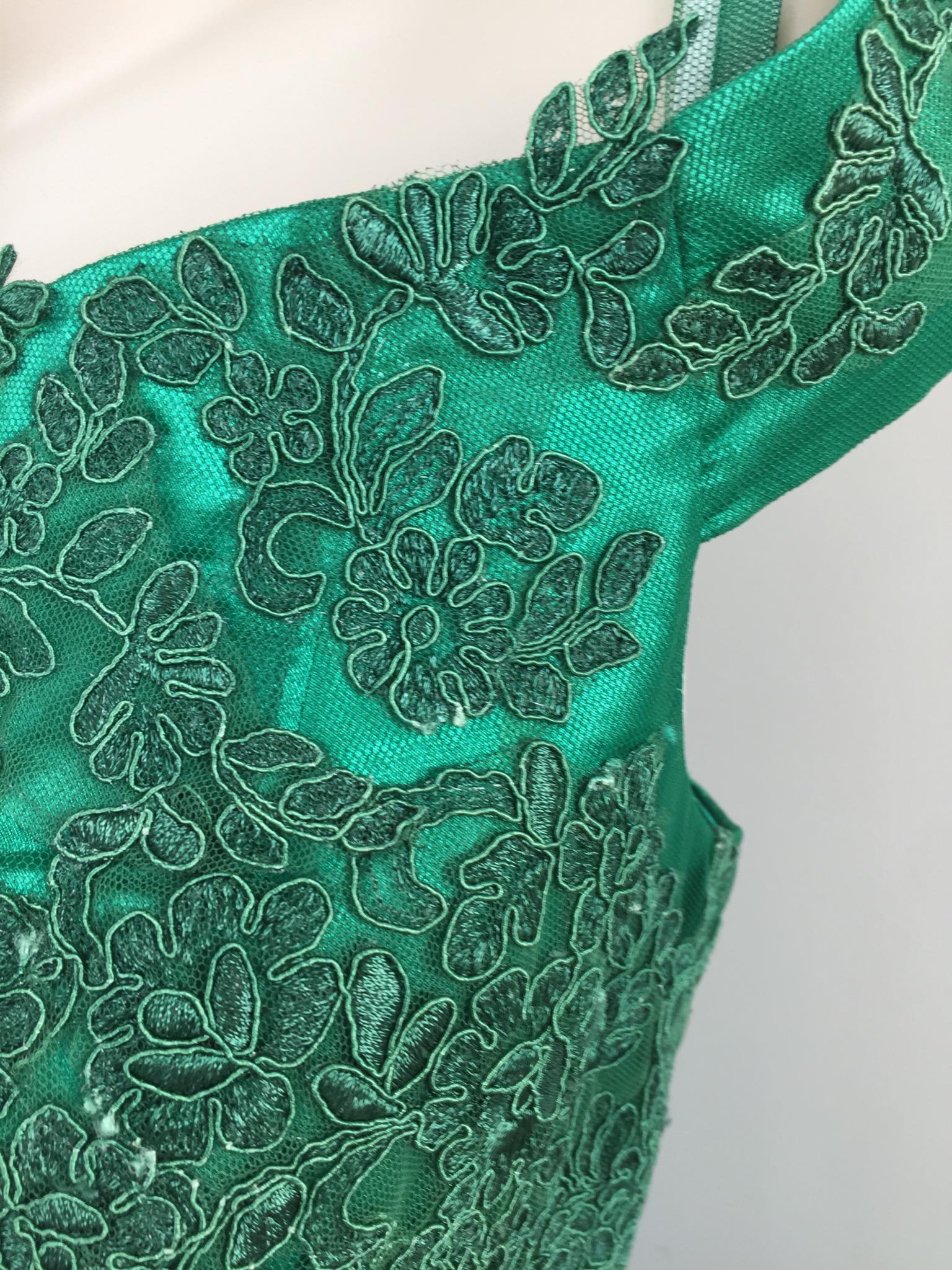 Miss Anne Green Lace Mini Dress Size 16