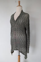 Vintage Y2K Envy Me Green Bouclé Weave Tunic One Size