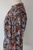 Topshop Floral Print Ruched Mini Dress Sz 14 RRP $80