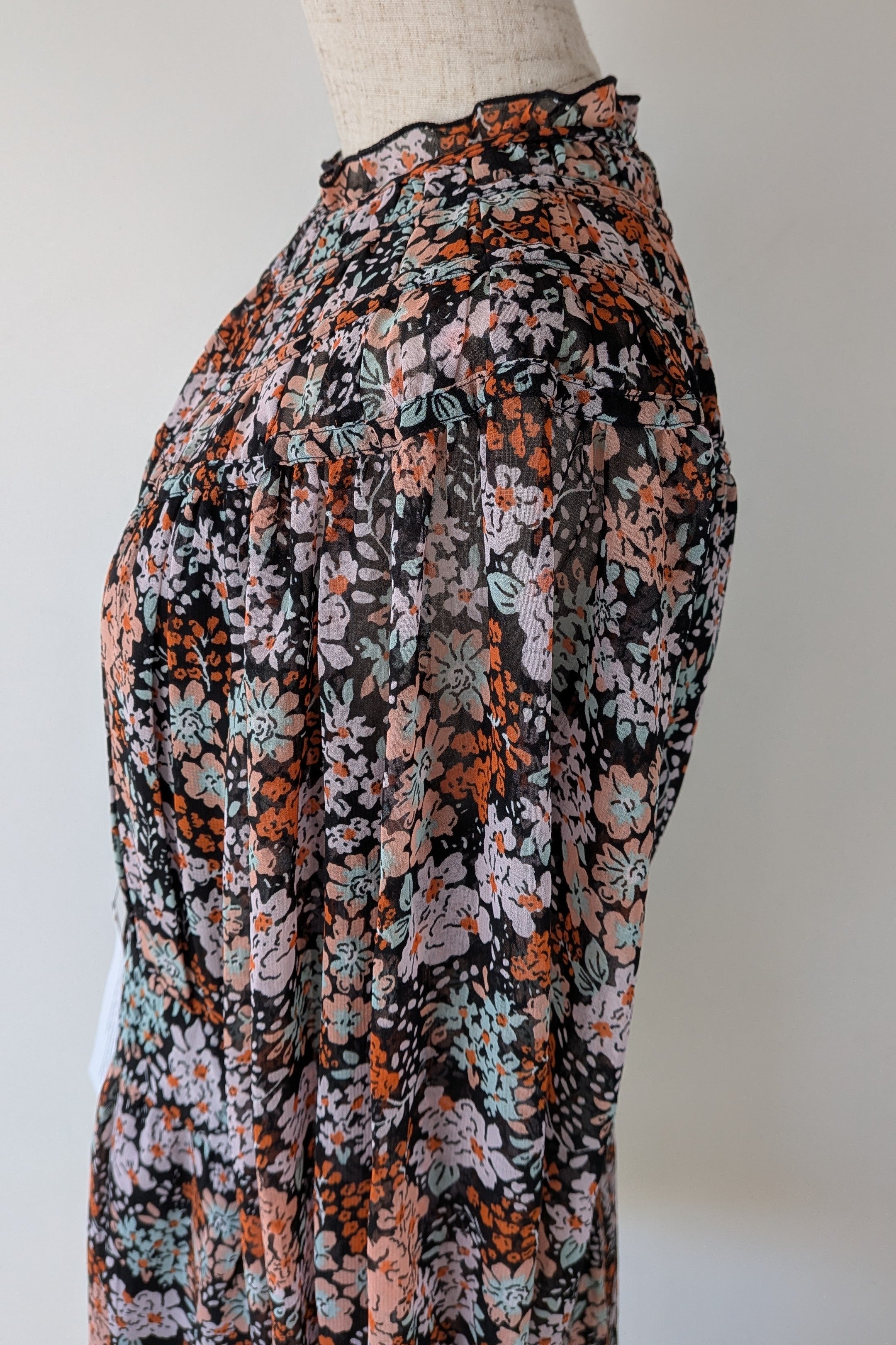 Topshop Floral Print Ruched Mini Dress Sz 14 RRP $80