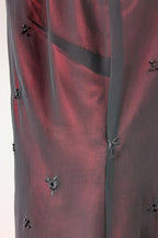 Vintage Y2K Suzanne Grae Red & Black Overlay Dress Size 12
