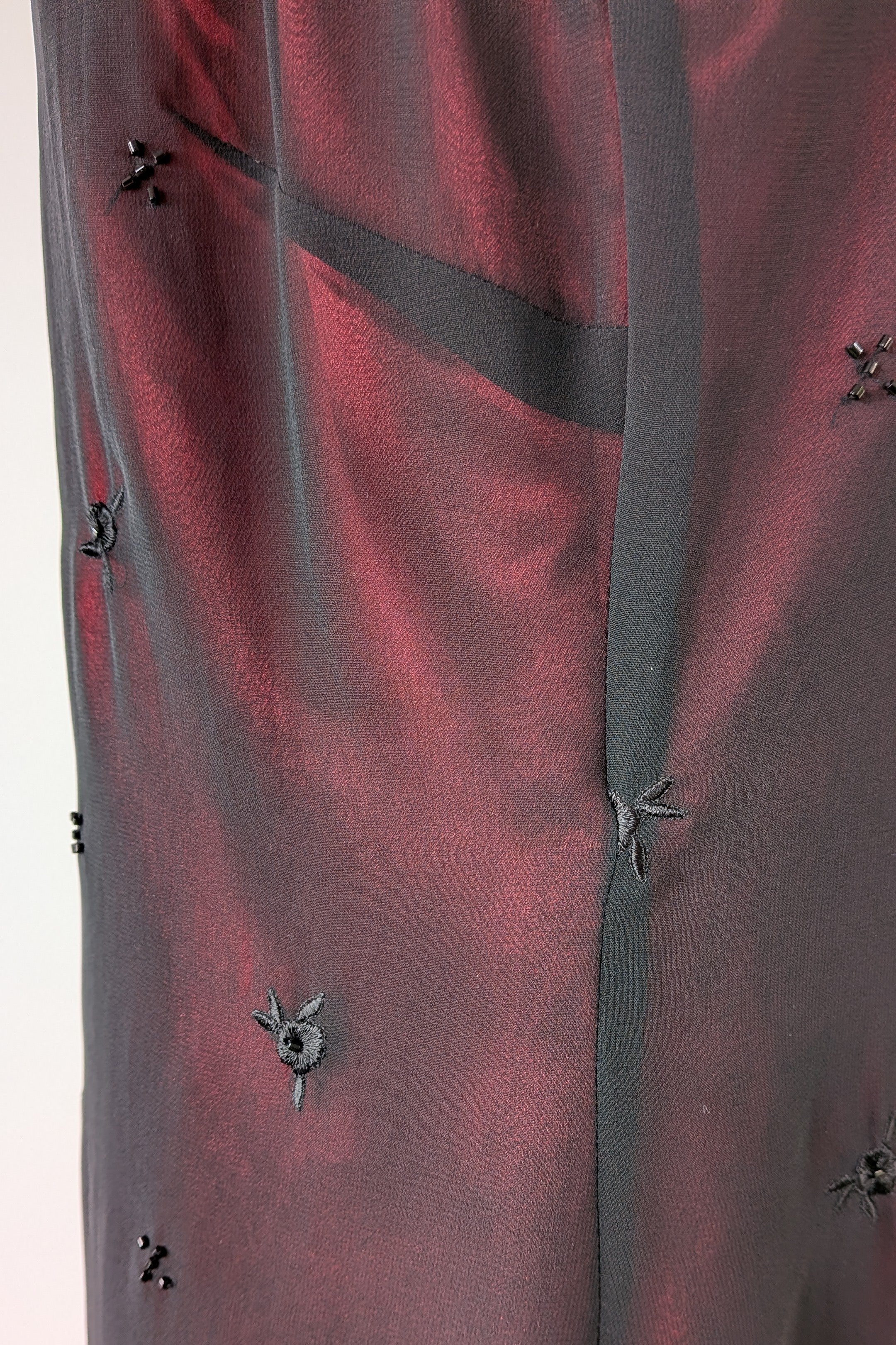 Vintage Y2K Suzanne Grae Red & Black Overlay Dress Size 12
