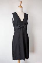 Vintage Y2K Crossroads Sleeveless Black Bow Cocktail Dress Size 12/14