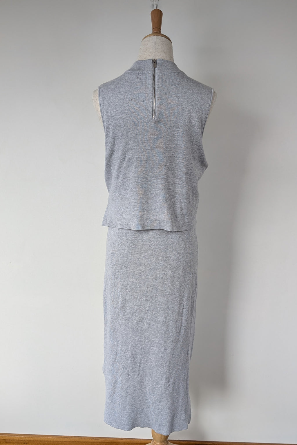 Ripe Maternity Silver Marle Layered Knit Nursing Dress Size M