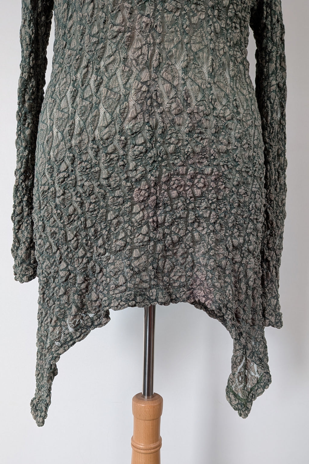 Vintage Y2K Envy Me Green Bouclé Weave Tunic One Size