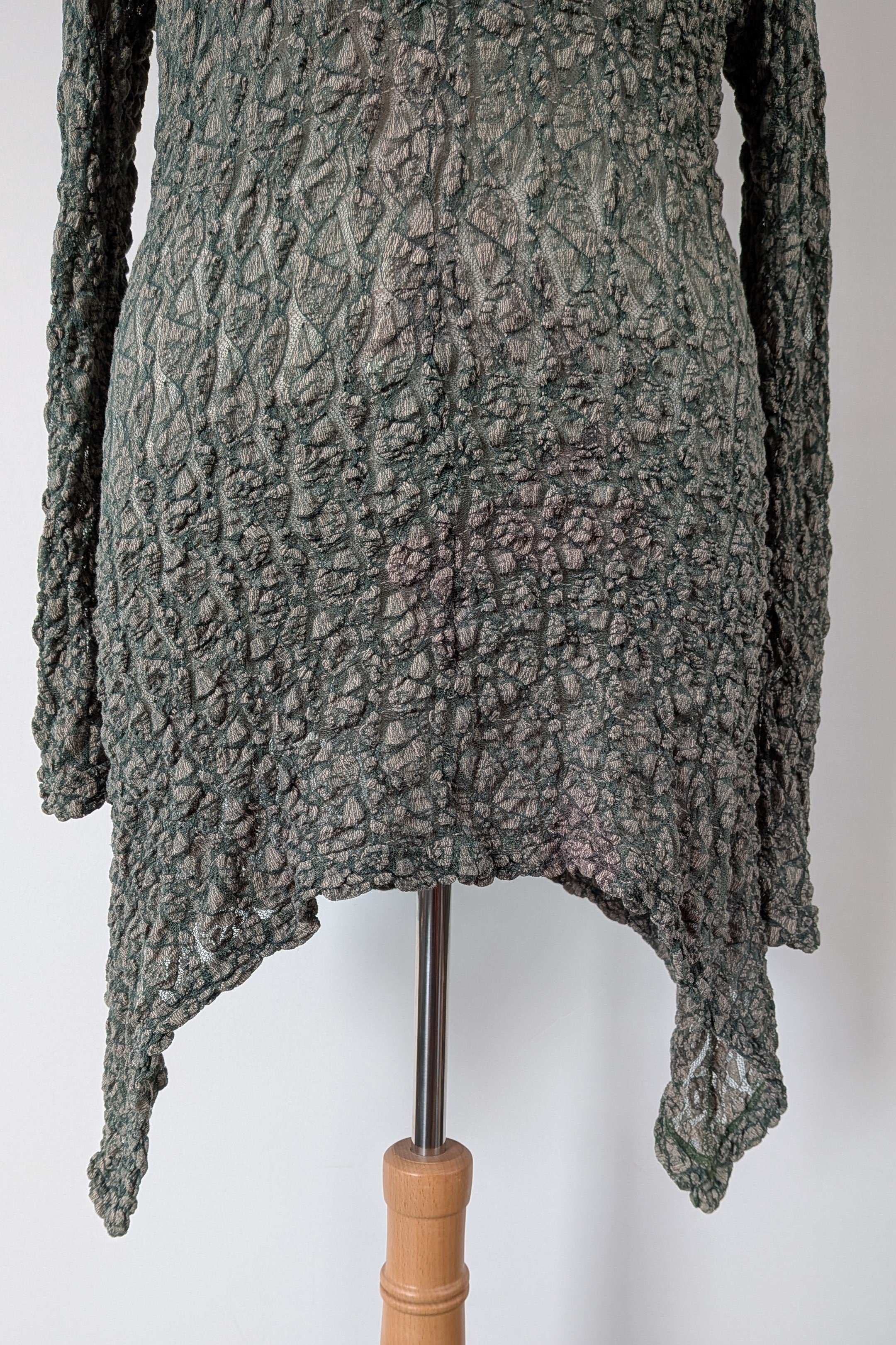 Vintage Y2K Envy Me Green Bouclé Weave Tunic One Size