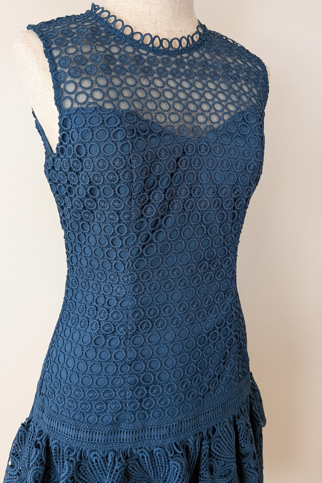 Review Teal Lace Drop Waist Dress Size 6