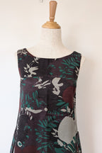 Vintage Cue Botanical Print Shift Dress Size 6