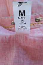 Nemuki Pink Embroidered 100% Cotton Gauze Kurta Tunic Size M