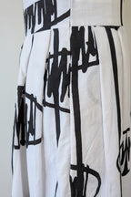 Orientique Black White Arty Linen Cotton Dress Size 10