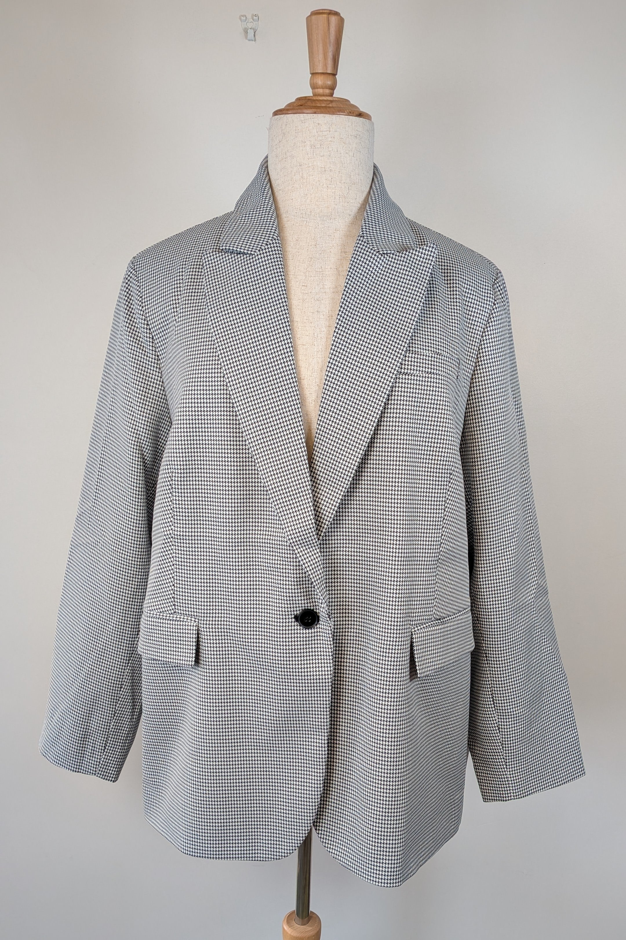 Beme Monochrome Houndstooth Blazer Size 24 Brand New With Tags RRP $109.95