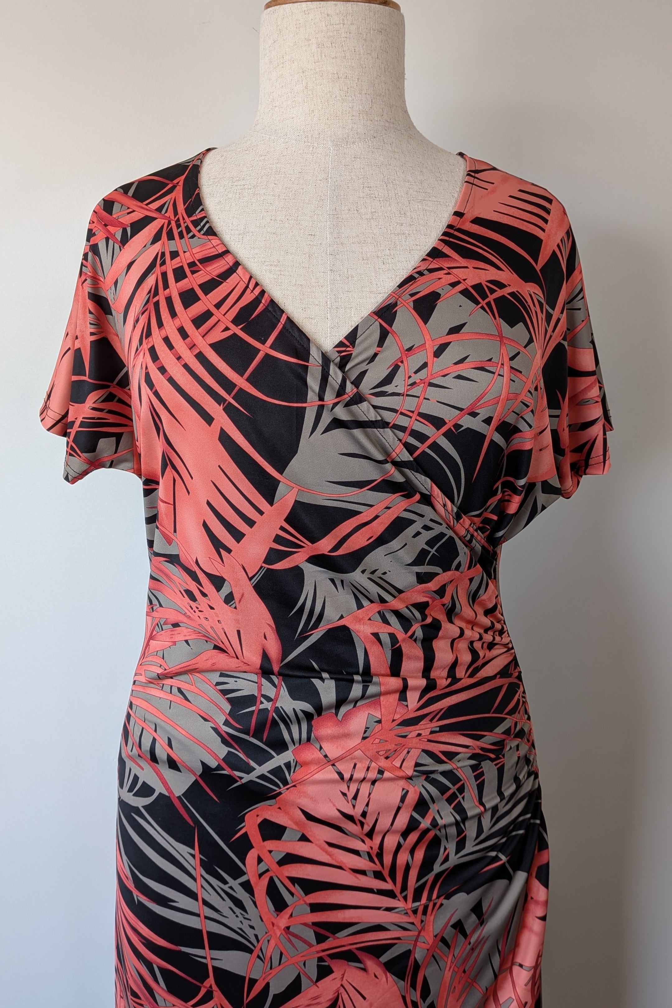 Euroedit Red Print Midi Dress Size 18 Brand New With Tags RRP $159.99