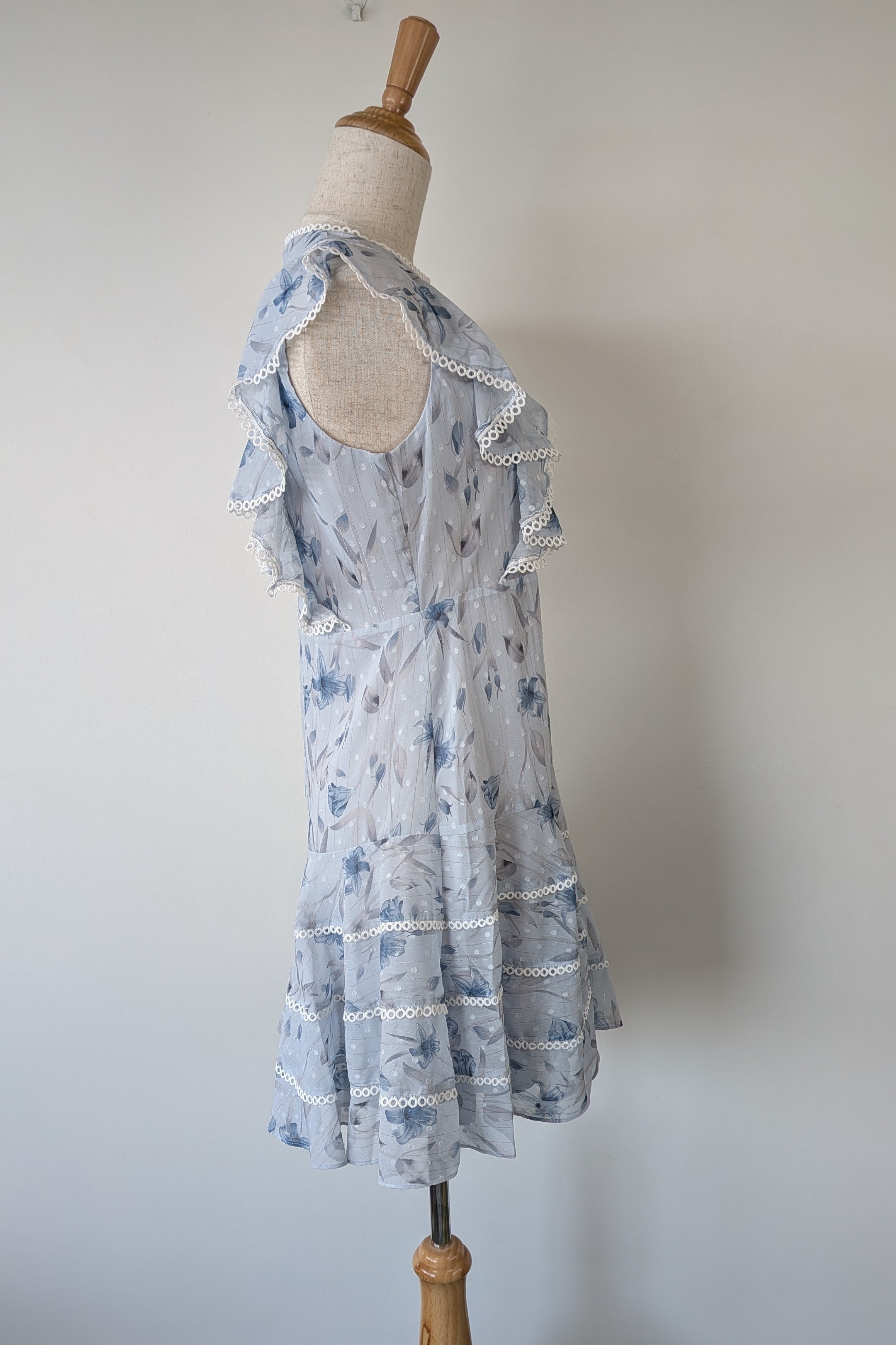 Bardot Junior Sadie Trim Dress in Blue Lily Size 16