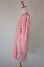 Nemuki Pink Embroidered 100% Cotton Gauze Kurta Tunic Size M