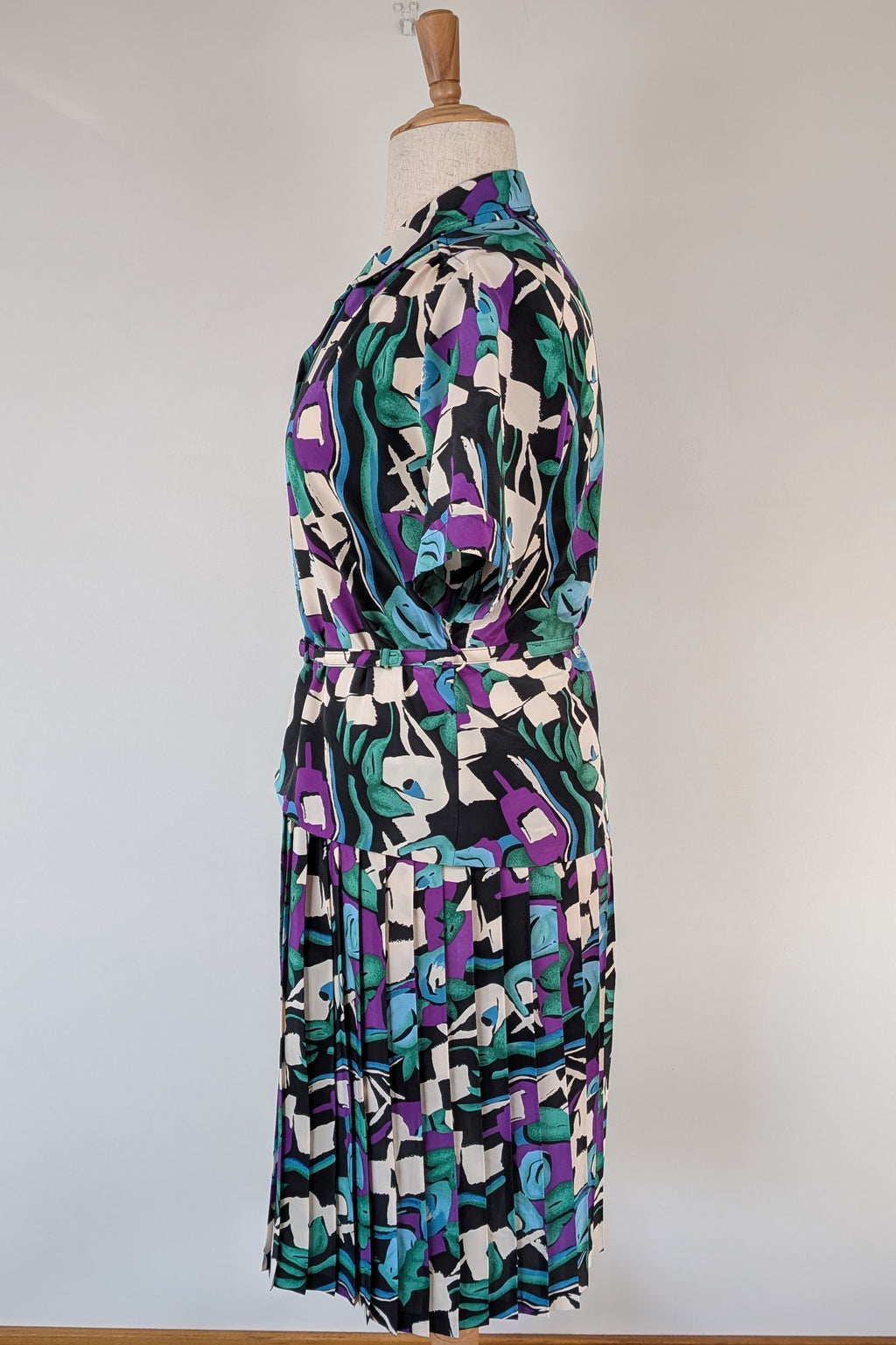 Vintage 80s Styled By Antonia Abstract Pattern Dress Size 16