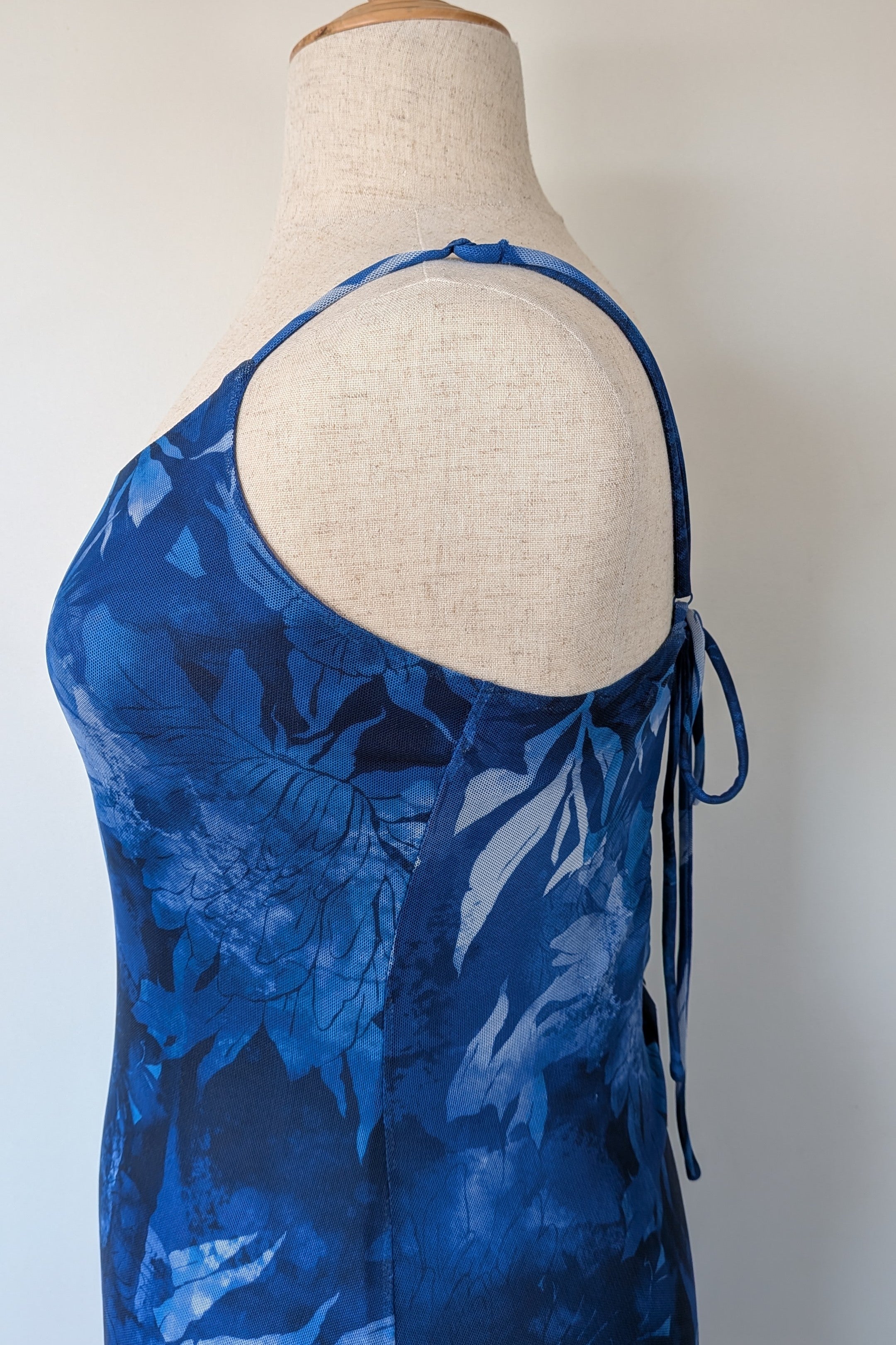 Luck & Trouble Lovesick Recycled Mesh Dress in Blue Size 16 BNWT RRP $70