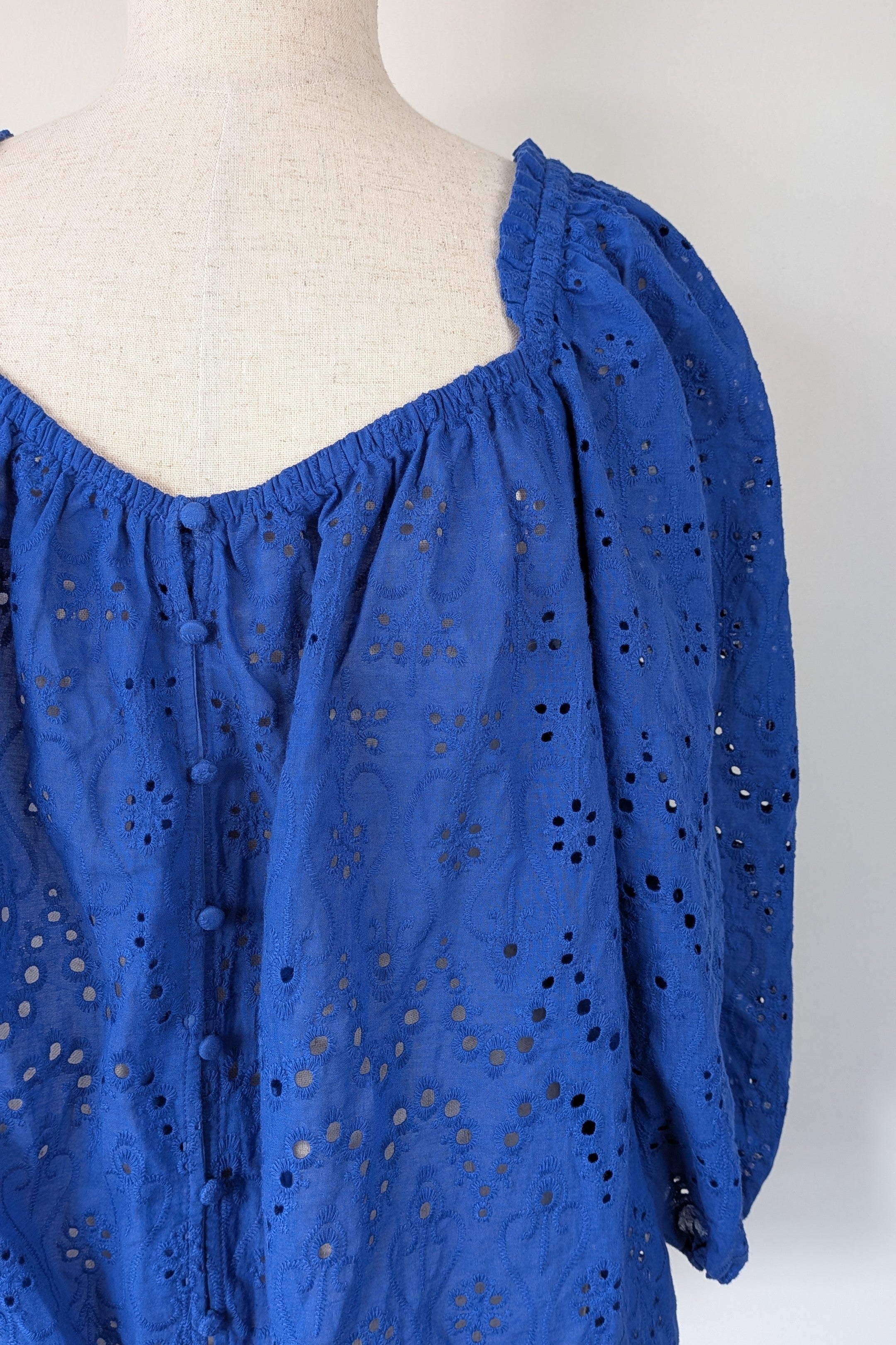 City Chic Cobalt Broderie Top Size L Brand New With Tags RRP $89.95