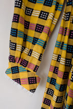 Vintage 70s Handmade Yellow Plaid Fit and Flare Midi Dress Size 4