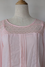 Liz Jordan Designer Collection Rue De Renne Pink Lace Trim Top Size 14 BNWT RRP $99.95