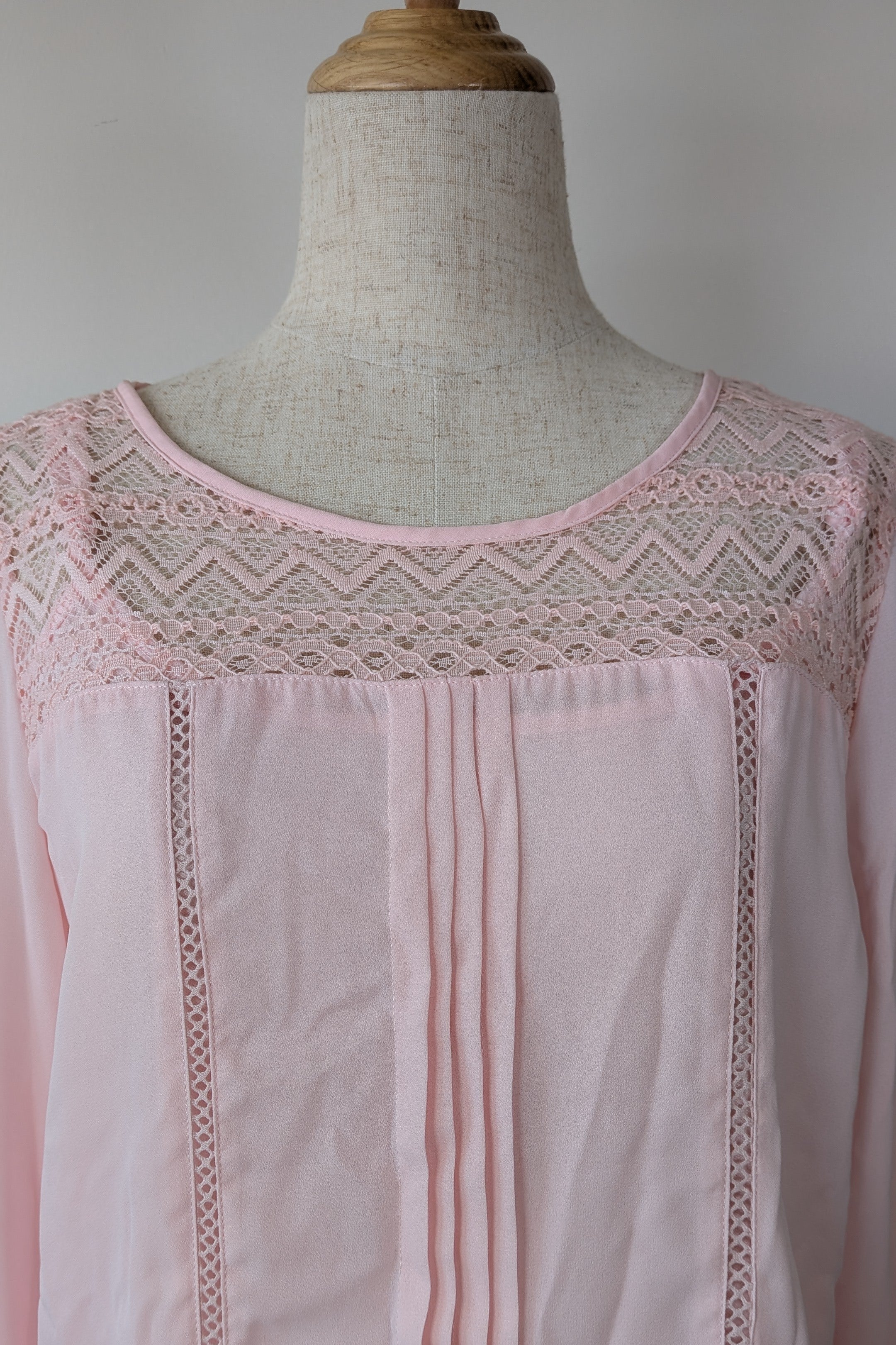 Liz Jordan Rue De Renne Pink Long Sleeve Lace Trim Top Size 14 Brand New With Tags RRP $99.95