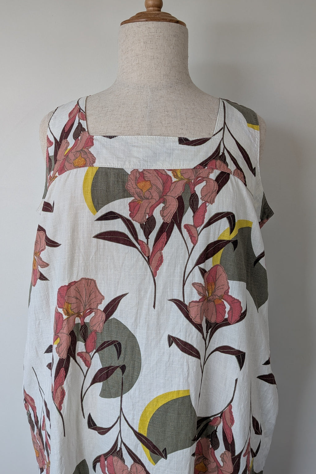 Next Linen Blend Floral Shift Dress Size 20