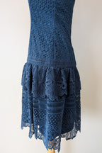 Review Teal Lace Drop Waist Dress Size 6