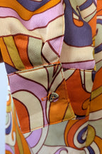 Never Fully Dressed Retro Groove Orange Wrap Midi Dress Size S