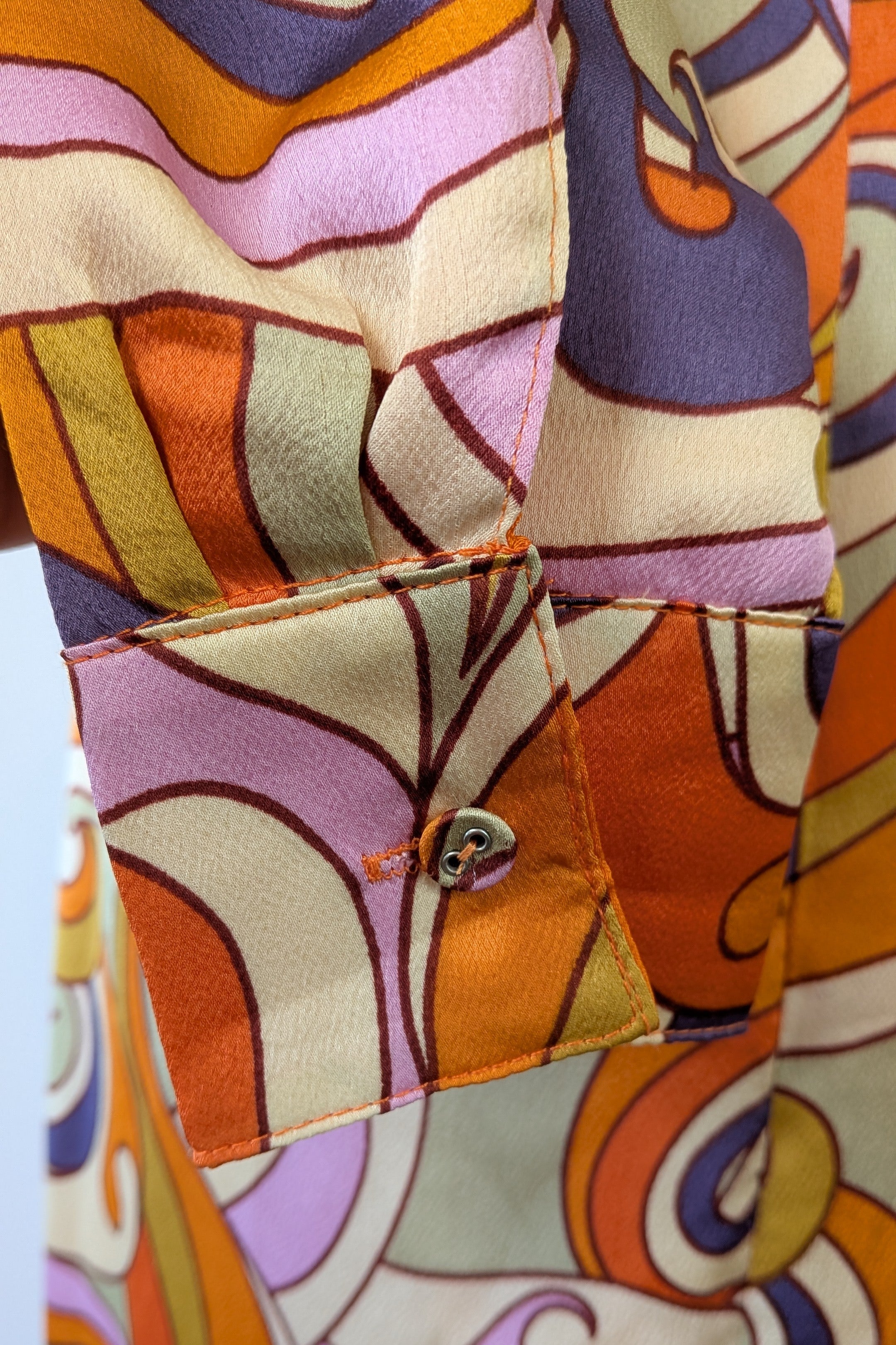 Never Fully Dressed Retro Groove Orange Wrap Midi Dress Size S