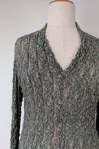 Vintage Y2K Envy Me Green Bouclé Weave Tunic One Size