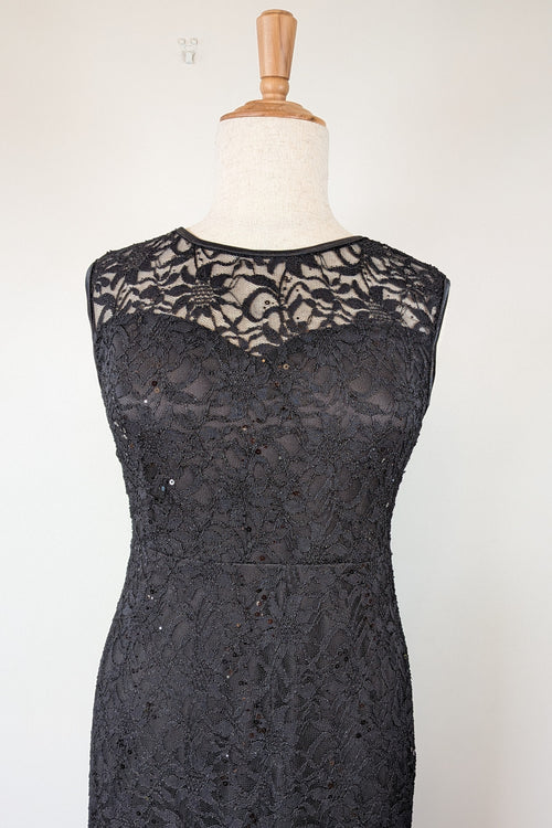 Caroline Morgan Black Lace Sleeveless Formal Dress Size 14 Brand New With Tags RRP $150
