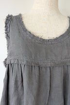 Montaigne Grey Pur Frayed Singlet Top in Linen Size S