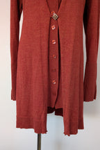 Vintage 90s Meredith Rust Long Cardigan Size 12