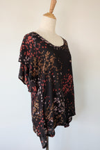 Vintage Y2K Kingan Jones 100% Silk Abstract Dot Top Size 12